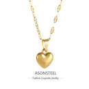 Colar de Pingente de Coração Doce e Romântico ASONSTEEL para Mulheres, Metal de Aço Inoxidável,  Deslumbrante, Joia Y2K