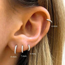 1 Par de Brincos de Aço Inoxidável com Pequeno Zircônia Cristal Brinco Fino de Helix Tragus Brincos de Cartilagem Joias para Piercing