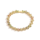 Colar de Cristal Trevo de Quatro Folhas, Pulseira de Luxo Feminina com Zircônia Brilhante, Joia de Presente de Alta Qualidade