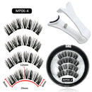4 Cílios Magnéticos feitos à mão 3D naturais, cílios postiços magnéticos 4 unidades reutilizáveis, conjunto de pinças e ferramentas de maquiagem