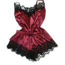 Conjunto de Pijama de Seda com Renda de Verão para Mulheres, Lingerie Sexy, Confortáveis e Casuais