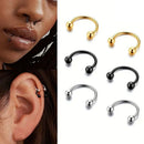 Brincos de Studs de Piercing Tragus Helix de Cristal CZ em Aço Inoxidável