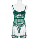 Conjunto de Lingerie de Malha de Luxo para Mulheres, Body Sem Costas, Conjunto de 3 Peças com Cinta-Liga, Vestidos Sensuais para Mulheres