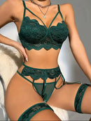 Conjunto de sutiã e calcinha erótica sexy de renda transparentes fio dental sexy,  lingerie sensual sofisticada de luxo