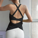 Conjunto de 2 Peças com Almofada no Peito, para Corrida e Treinamento, Top Esportivo Sem Mangas, com Costas Bonitas