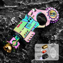 Pistola de Brinquedo de Liga com Ejeção de Cartucho, Brinquedo Sensorial Antiestresse, Mini Pião Giratório de Dedo, Gadget de Mesa EDC