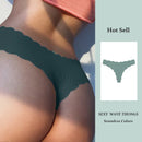 Calcinhas Sexy Sem Costura Femininas com Design Ondulado, Calcinha Ultraleve em Seda Gelada, Sexy, Cintura Baixa, Fio Dental Feminino, Lisa