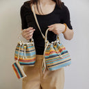 Conjunto de 2 Peças Bolsa Transversal Praia Bolsas de Ombro de Verão Coloridas de Palha