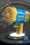 Máquina de Bolhas com 40 Furos Totalmente Automática para Sopragem de Bolhas com Luz, Máquina de Bolhas para Exterior sem Bateria e sem Água de Bolha