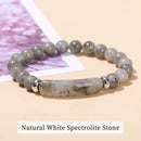 Pulseira de Charme em Barra Retangular de Olho de Tigre, Ametista e Pedra Natural , Cristal em Pó de Pedra Curativa, Joia de Chakra Bruta