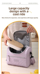 Bolsa Térmica Portátil Feminina com Espessamento Estilo Bento e Geladeira de Frio para Piqueniques ao Ar Livre