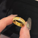 Anéis Retrô de Luxo Clássico Leve para mulheres, estilo artesanal com desenho em fio, versão larga e estreita