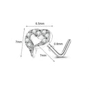 1PC Joia de Piercing de Nariz de Cobre para Mulheres Stud de Cristal com Flor, Olho, Opala, Coração e Lua Piercings Corporais