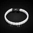 Pulseiras de Bracelete para Mulheres Pulseiras de Cerâmica Preto e Branco Fecho Delicado de Aço Inoxidável Promoção de Joias de Cerâmica