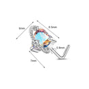 1PC Joia de Piercing de Nariz de Cobre para Mulheres Stud de Cristal com Flor, Olho, Opala, Coração e Lua Piercings Corporais