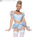 Fantasia para Mulheres Adultas Roupas de Festa Brincar Roleplay Cosplay Fantasia Sexy Uniforme Azul Princesa