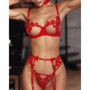 Conjunto Lingerie sensual sutiã aberta Roupa íntima transparente renda de luxo exóticos