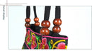 Bolsa de Ombro Feminina Bordada Pequenas Estilo Nacional Floral Bordado de Mão com Alça Superior Bordadas com Miçangas Bolsa com Aba