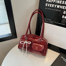 Bolsa de Laço Elegante Edição Coreana Nova Bolsa Simples e Casual de Ombro Versátil na Moda
