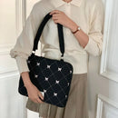 Pasta Executiva com Laço Bordado Bolsa de Arquivo Grande Capacidade Bolsa de Documento Bolsa de Mão Bolsa de Ombro Bolsa para Laptop Trabalho de Escritório