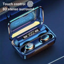 Fones de ouvido F9-5 Bluetooth sem fio com display LED