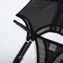 Conjunto de Lingerie de Malha de Luxo para Mulheres, Body Sem Costas, Conjunto de 3 Peças com Cinta-Liga, Vestidos Sensuais para Mulheres