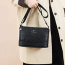 Bolsa Feminina com 3 Bolsos, Grande Capacidade, em Couro PU, Estampas Elegantes, Bolsa Transversal Simples Feminina