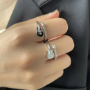 Anel de Guitarra com Nota Musical Joias Design Exclusivo Anéis Ajustáveis para Indicador Feminino Anel de Declaração