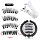 4 Cílios Magnéticos feitos à mão 3D naturais, cílios postiços magnéticos 4 unidades reutilizáveis, conjunto de pinças e ferramentas de maquiagem