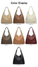 Bolsa Hobo com Alça Superior de Couro para Mulheres, Bolsas Femininas de Lazer, Bolsas de Ombro, Carteiras da Moda, Bolsas Vintage, Bolsa Tote de Grande Capacidade