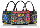 Bolsa de Ombro Feminina Bordada Pequenas Estilo Nacional Floral Bordado de Mão com Alça Superior Bordadas com Miçangas Bolsa com Aba