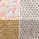 100 Peças 4*7mm Contas Redondas Sortidas de Signos do Zodíaco, Pingentes Espaçadores Soltos para Confecção de Joias e Acessórios de Pulseira DIY