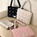 Pasta Executiva com Laço Bordado Bolsa de Arquivo Grande Capacidade Bolsa de Documento Bolsa de Mão Bolsa de Ombro Bolsa para Laptop Trabalho de Escritório