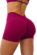 Shorts de Academia Feminino Cintura V Cintura Alta Roupas de Treino Fitness Yoga Corrida Levantamento de Glúteos Leggings
