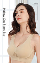 Top de Sutiã Esportivo Respirável Fitness Feminino, Sutiã com Bojo Removível,  Sem Costura, Push Up