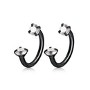 Brincos de Studs de Piercing Tragus Helix de Cristal CZ em Aço Inoxidável