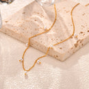 Colar Choker de Pérolas para Mulheres, Colar de Corrente em Aço Inoxidável Banho de Ouro 18K Ajustável