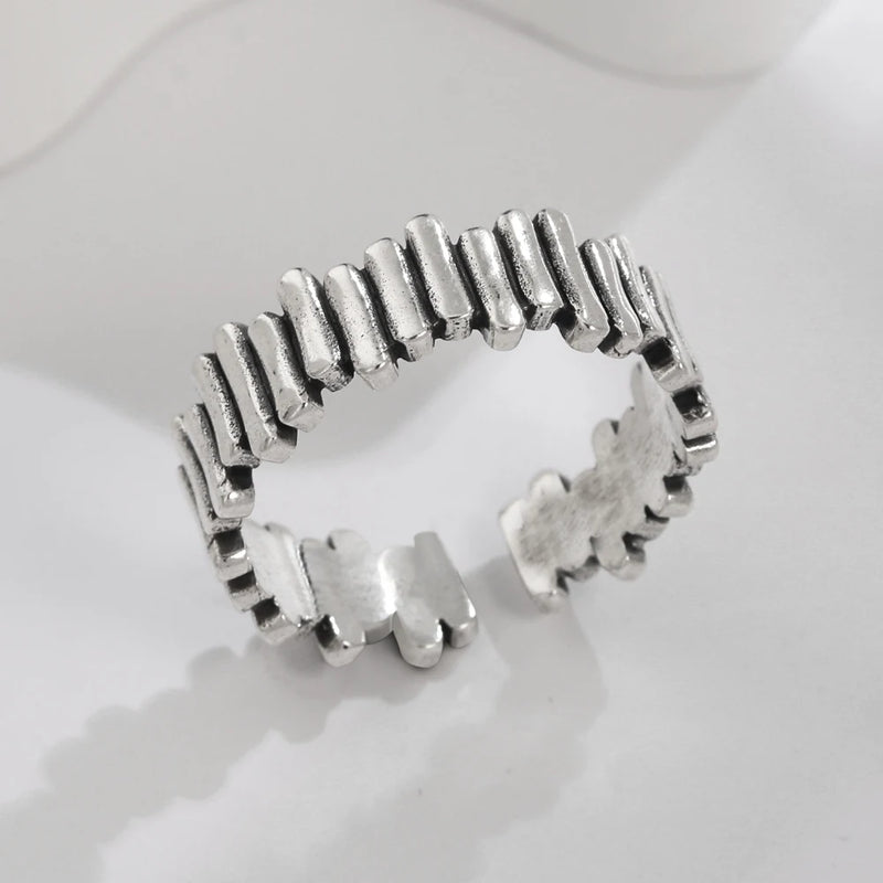 Anel de prata esterlina 925 com ágata natural que nunca desbota, estilo hip-hop, anel Unisex