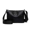 Bolsa Feminina com 3 Bolsos, Grande Capacidade, em Couro PU, Estampas Elegantes, Bolsa Transversal Simples Feminina