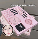 Kit de Maquiagem Multifuncional 9PC 4PC Batom Cremoso, 1 Pó Compacto, 1 Blush, 1 Delineador, 1 Máscara de Cílios, 1 Lápis de Sobrancelha Kit Cosmético Look de Câmera