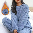 Conjunto de Pijama Quente de Jacquard de Veludo Coral Suave para Mulheres, Roupão Confortável para Inverno