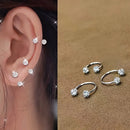 Brincos de Studs de Piercing Tragus Helix de Cristal CZ em Aço Inoxidável