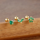 Conjunto de 3 Brincos de Argola com Zircônia , Simples, Redondos, Elegantes, Piercing Estético, Presente de Jóias