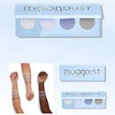 Paleta de Sombras Moon Dust 4 Cores Tons Matte Cintilantes Suaves Hipoalergênicas Ilumina a Pele Crie Maquiagem 3D Radiante para os Olhos