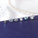 1PC Joia de Piercing de Nariz de Cobre para Mulheres Stud de Cristal com Flor, Olho, Opala, Coração e Lua Piercings Corporais