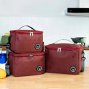 Bolsa de Mão para Marmita Simples Bolsa de Armazenamento Quadrada Térmica Bolsa de Alumínio Espessa Bolsa Bento Grande Capacidade Bolsa de Piquenique Com Compartimento para Arroz