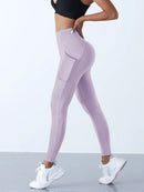 Calças Legging Feminina de Cintura Alta com Bolso, Empina Bumbum