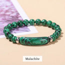 Pulseira de Charme em Barra Retangular de Olho de Tigre, Ametista e Pedra Natural , Cristal em Pó de Pedra Curativa, Joia de Chakra Bruta