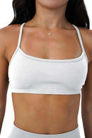 Top de Sem Costura para Mulheres, Sutiã Esportivo, Roupas de Academia e Fitness, Cruzado nas Costas, Push-up