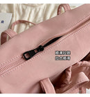 Bolsa de Mão Feminina Bolsa Tote com Laço Coreano em Nylon Bolsas de Ombro Design Fashion e Doce Bolsa  Dobrável de Grande Capacidade para Comutadores